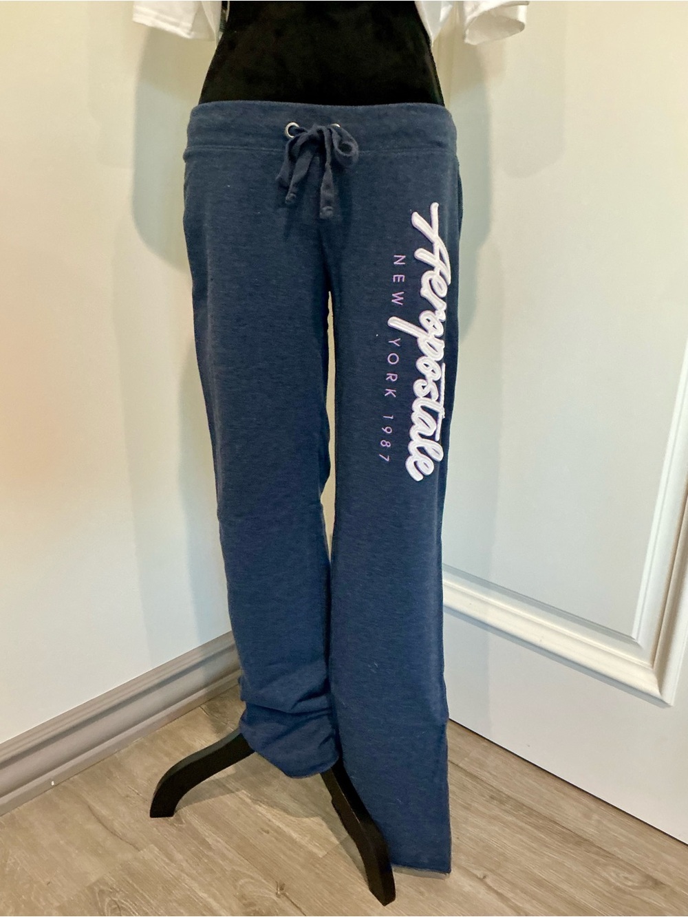 Aeropostale Navy Blue Logo Lounge Joggers with Bold White and Purple Font - Picture 2 of 6